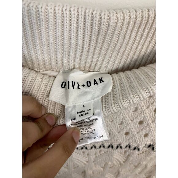 Olive + Oak 2 Piece Ivory & Black Knit Top and Skirt Size Large - NWT - Picture 5 of 6